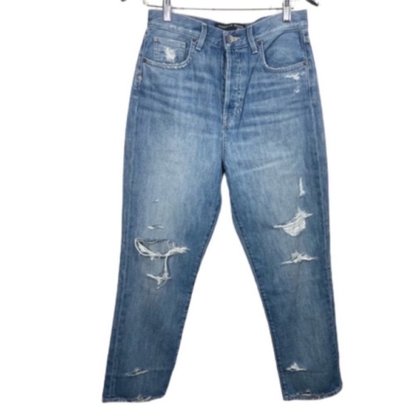 Veronica Beard Blake Classic Straight High Rise Button Fly Distresses Jeans 29/8 - Picture 4 of 10